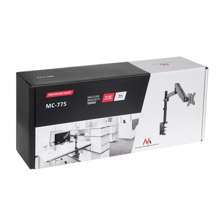 Support de bureau pour écran avec ressort à gaz 17 "-32" 8 kg Maclean MC-775