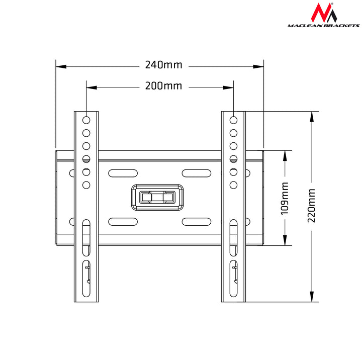 Support TV mural 13-42" charge maximale 35kg max vesa 200x200 Maclean MC-777