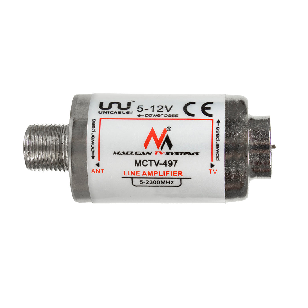 Amplificateur linéaire d'antenne DVB-T / T2 20dB 5-12V large bande 5-2300 MHz Maclean MCTV-497
