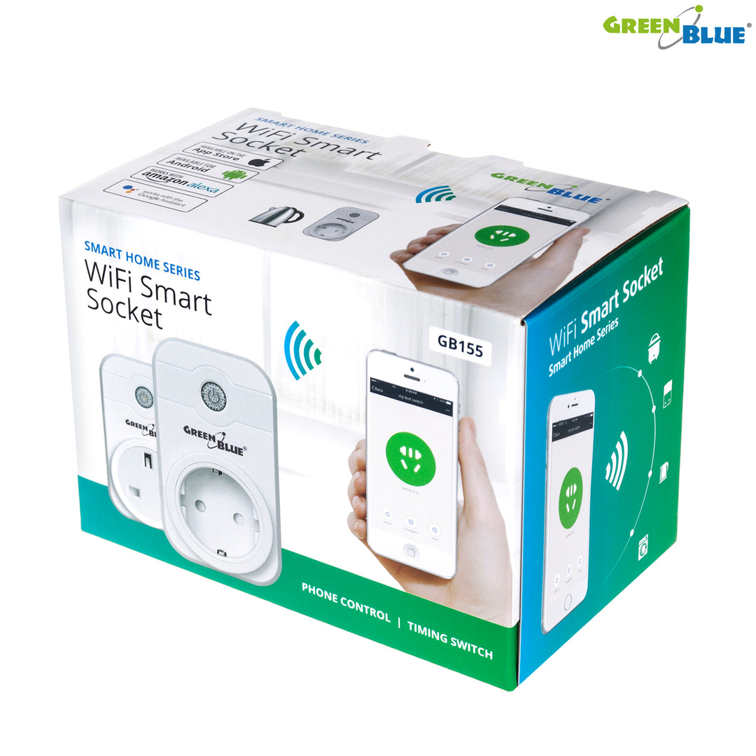 Prise télécommandée WiFi intelligente type allemand 2300W GreenBlue GB155G