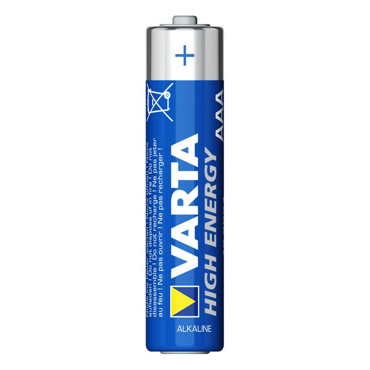 24x Varta High Energy LR03 / AAA piles alcalines etui avec mécanisme d'ouverture et de fermeture facile.
