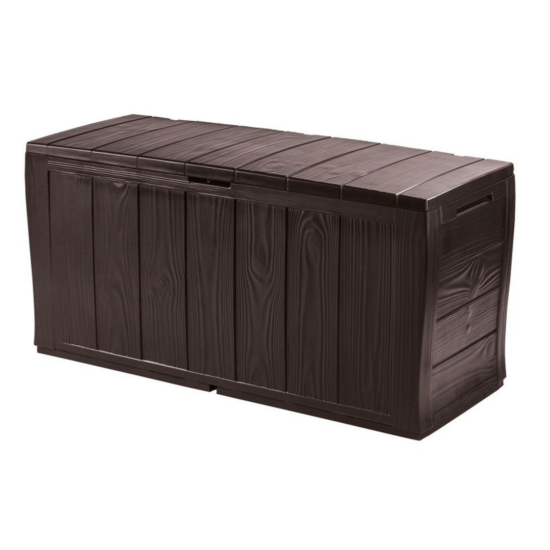 Coffre de rangement en plastique mobilier de jardin Keter Sherwood 270L marron