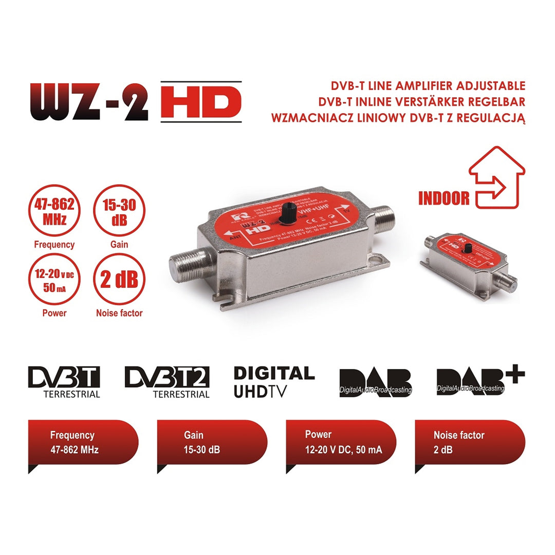 Amplificateur d'antenne linéaire réglable Red Eagle WZ-2