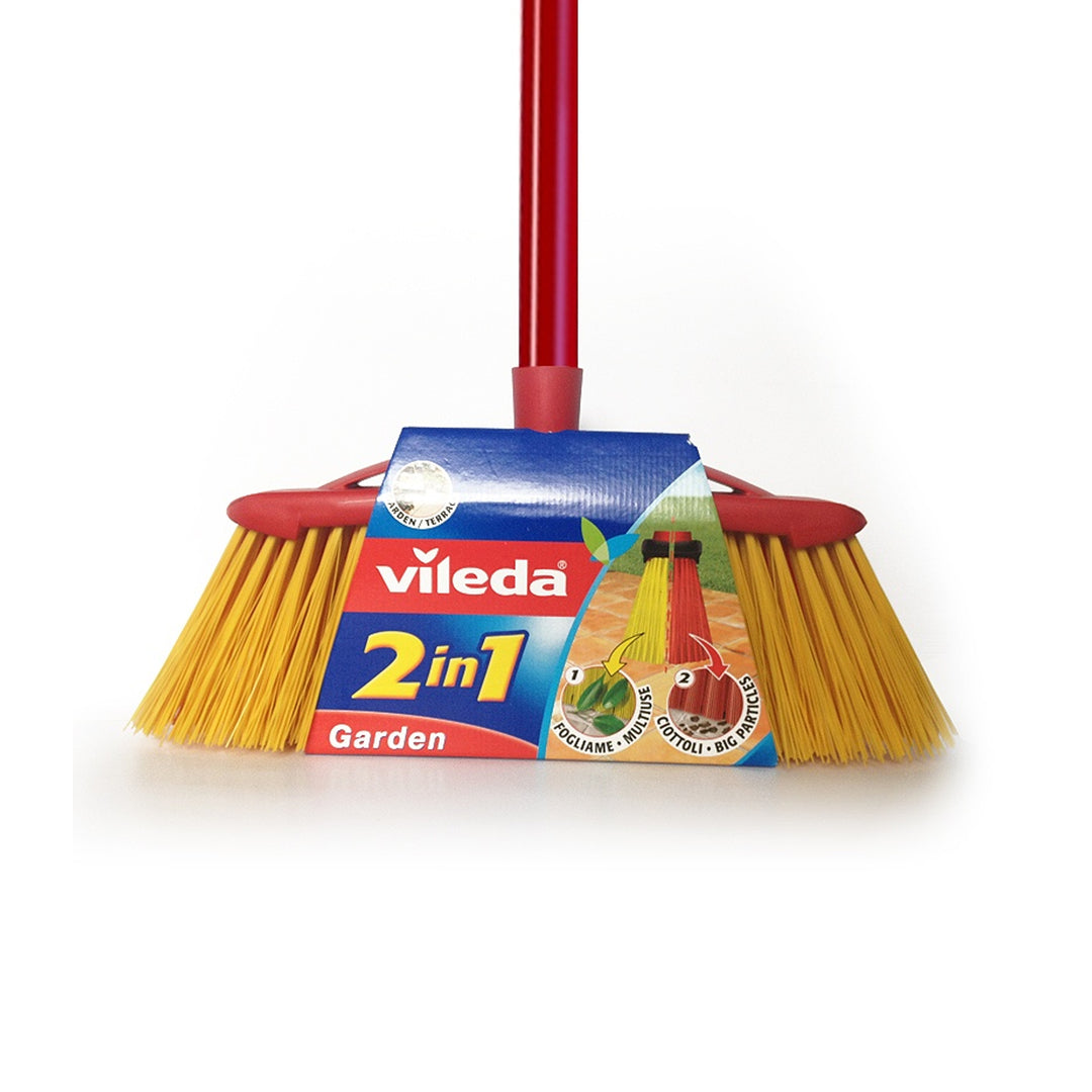 Vileda brosse balai extérieur 2 en1 Jardin + Poignée