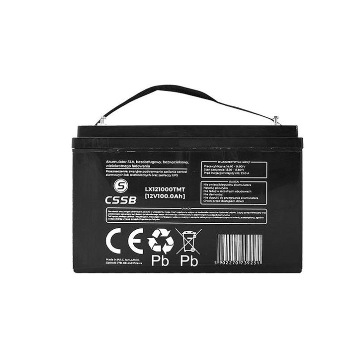 Batterie gel rechargeable 12V 100Ah sans entretien et sans fuite  LX121000 CSSB