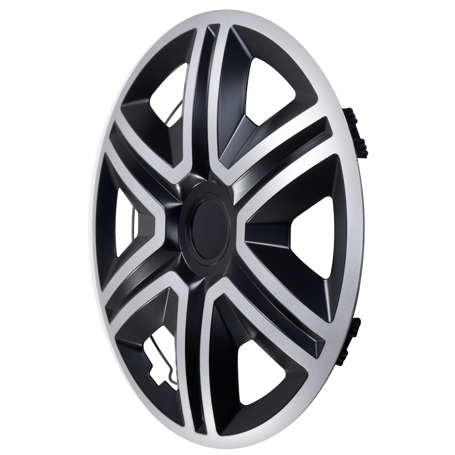 Enjoliveurs RIDEX 15 Pouces Noir Argent - Pour Jantes 15" - En Plastique ABS Résistant - Personnalisation Auto - 7