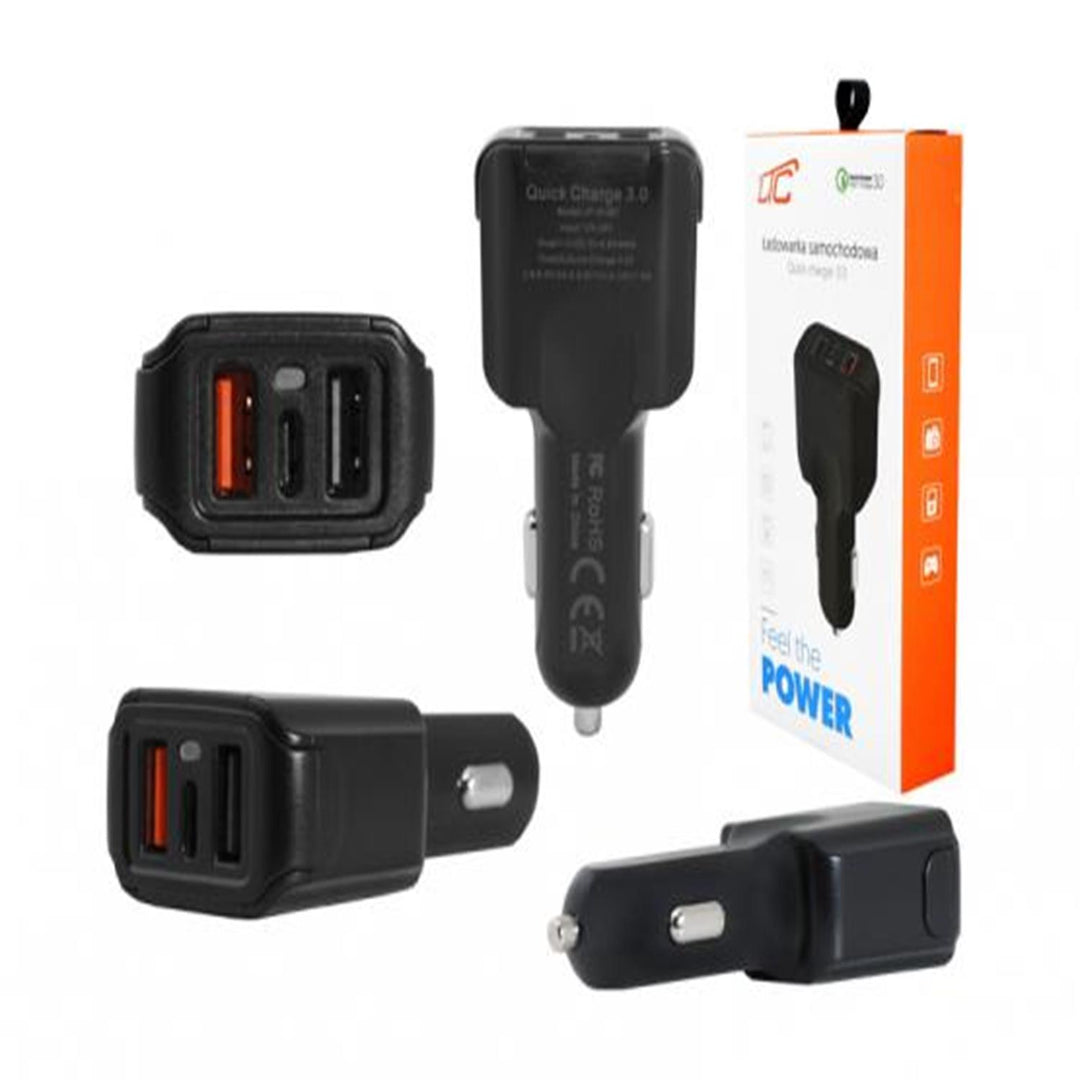 2xUSB + USB-C LTC Chargeur rapide 3.0 chargeur de voiture