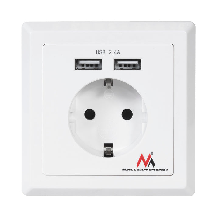 Prise de courant Schuko avec 2x USB 2.4A Maclean MCE237