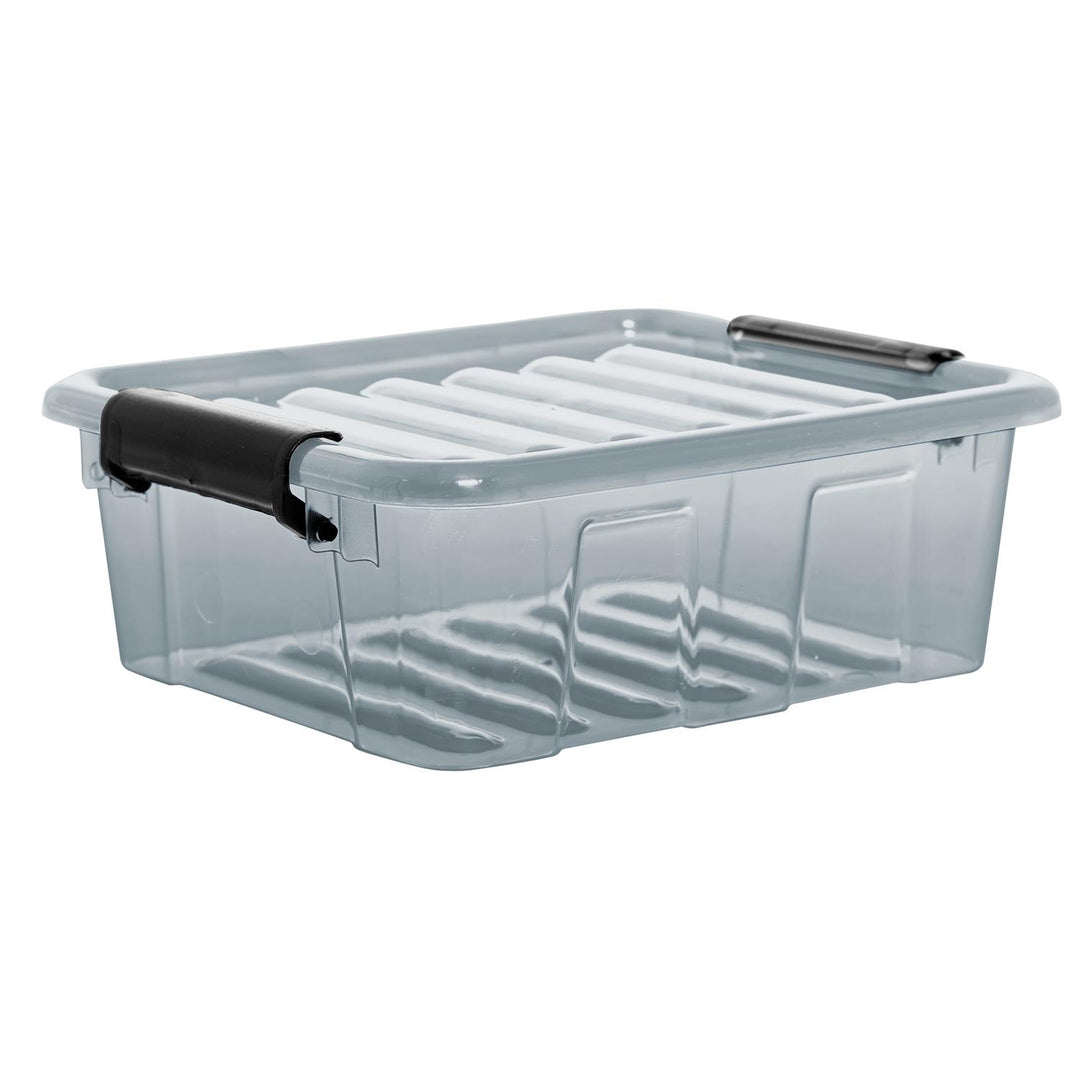 Poubelle avec couvercle Plast Team Home Box 1,6L gris transparent