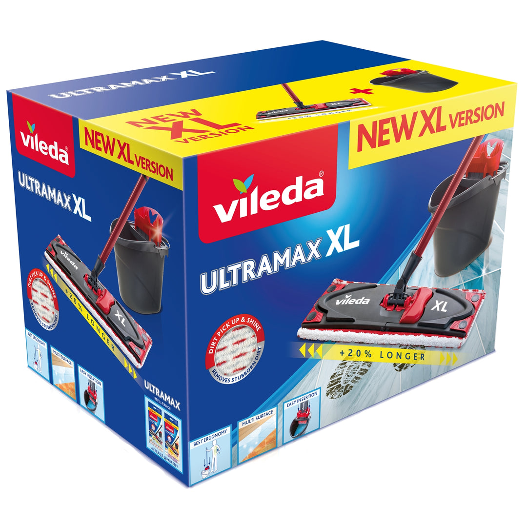 VILEDA ULTRAMAX XL 42 cm Kit de nettoyage seau et vadrouille plate