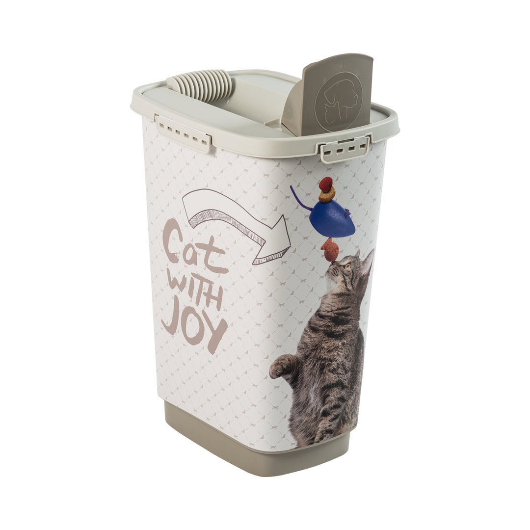 Rotho Cody Cat 25L contenant de nourriture avec un distributeur d&#39;ouverture