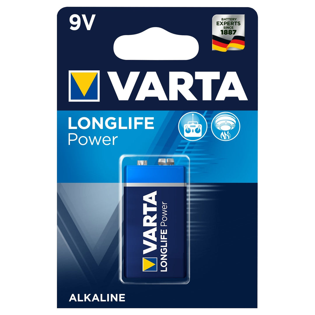 Pile alcaline Varta Longlife Power 9V, de haute qualité