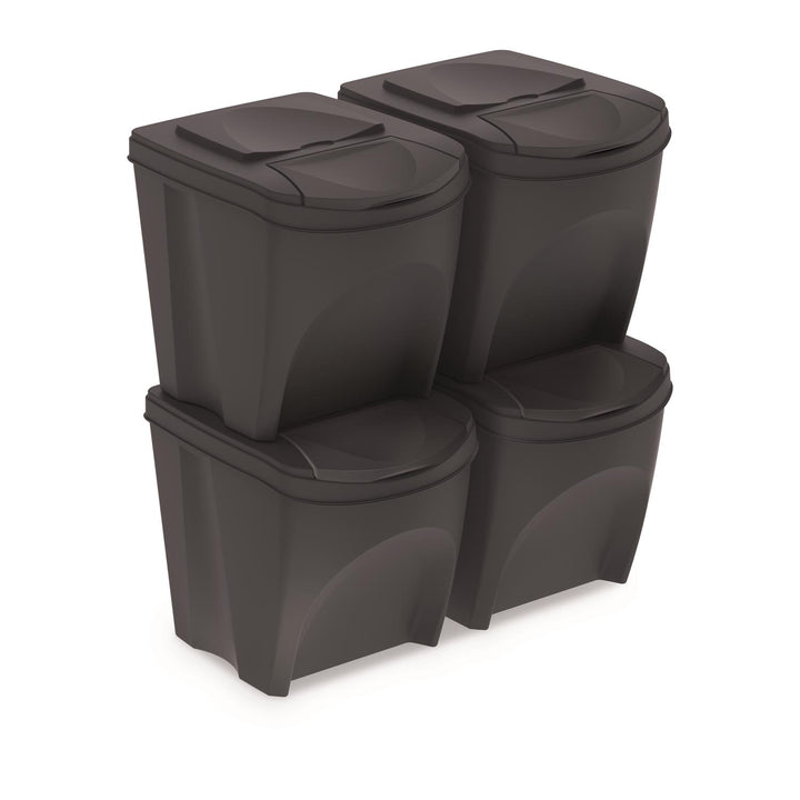 Sortibox 4x20L anthracite ensemble de paniers de tri