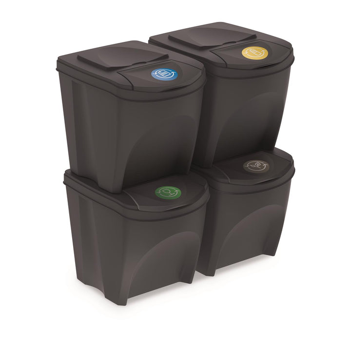 Sortibox 4x20L anthracite ensemble de paniers de tri