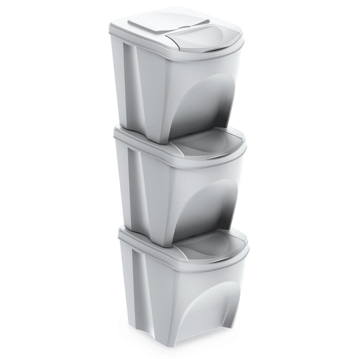 Conteneurs Mixtes Tri sélectif avec 3x25L compartiments blanc