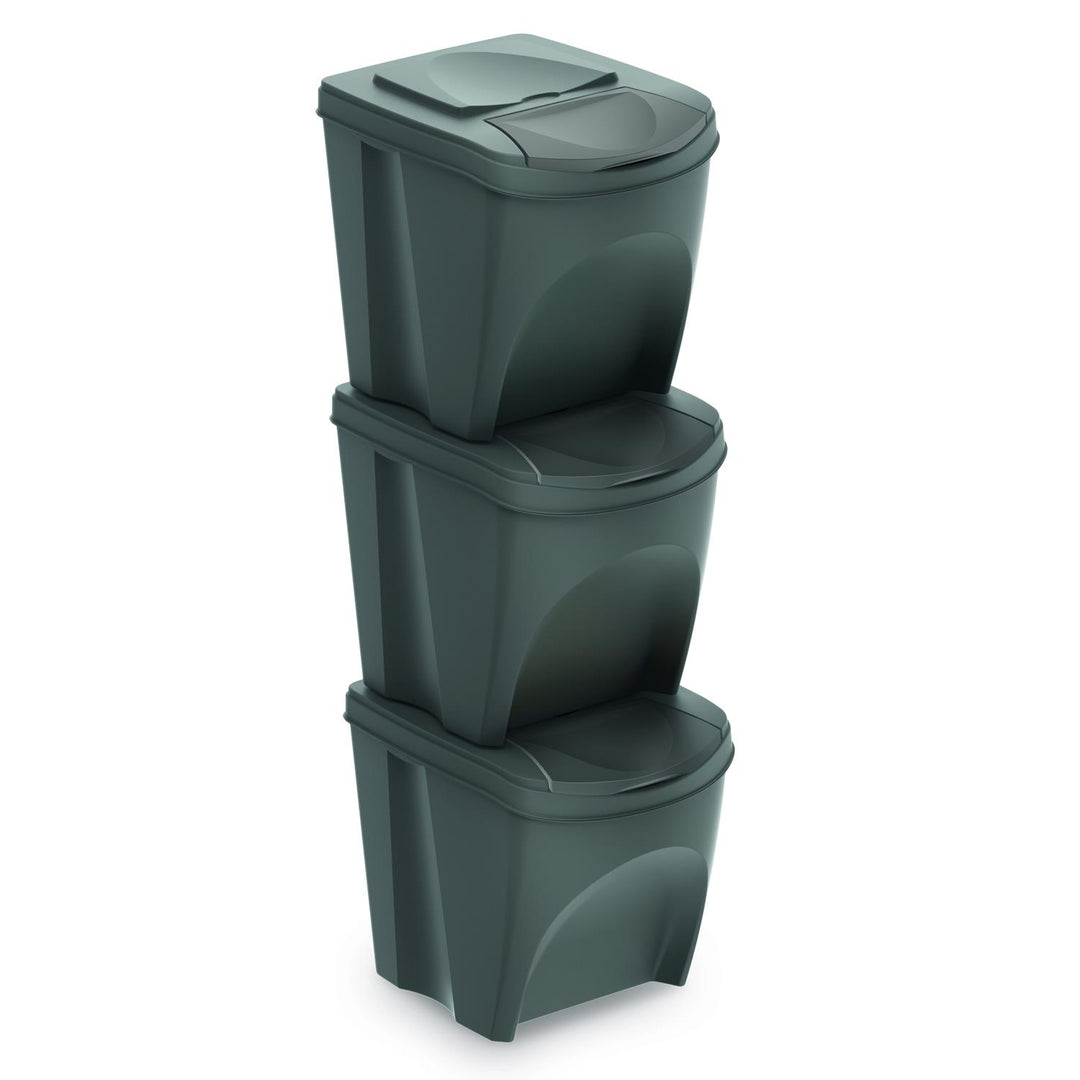 Kit de tri des déchets Sortibox 3x25L gris