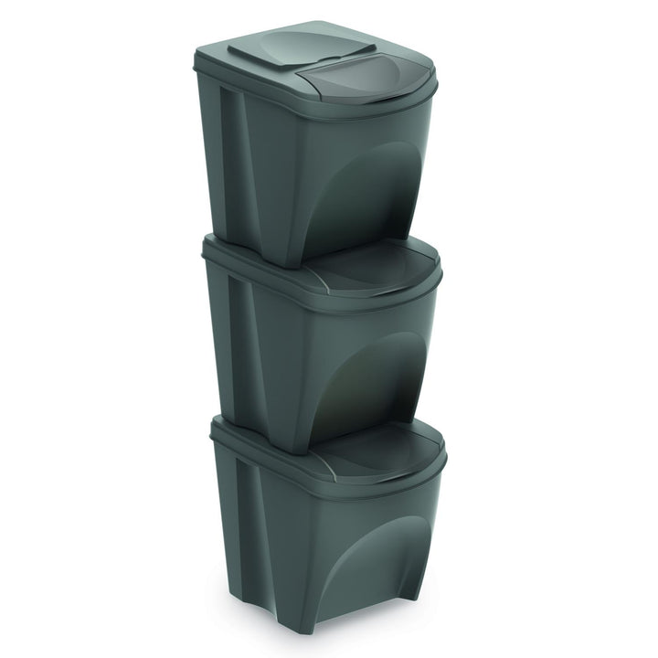 Kit de tri des déchets Sortibox 3x25L gris