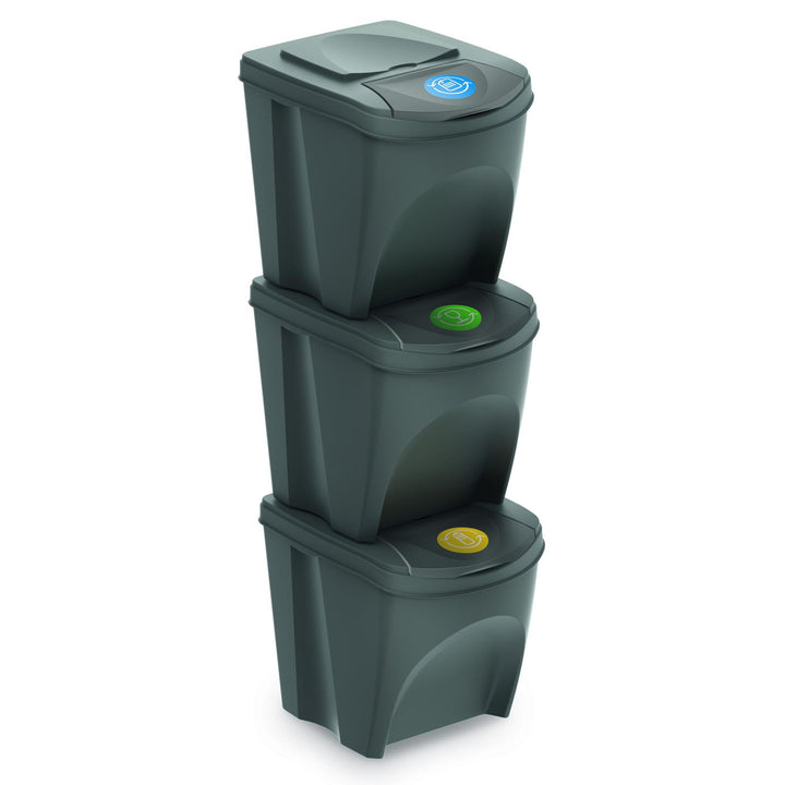 Kit de tri des déchets Sortibox 3x25L gris