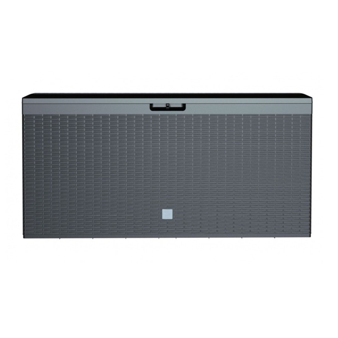 Coffre de jardin Boxe Rato Plus 290L anthracite, siège boite de rangement coffre