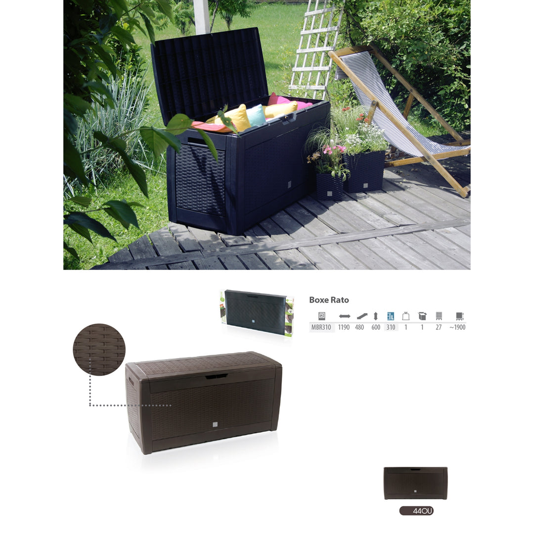 Jardinière Prosperplast Coffret Boxe Rato Boite de rangement 310L Anthracite