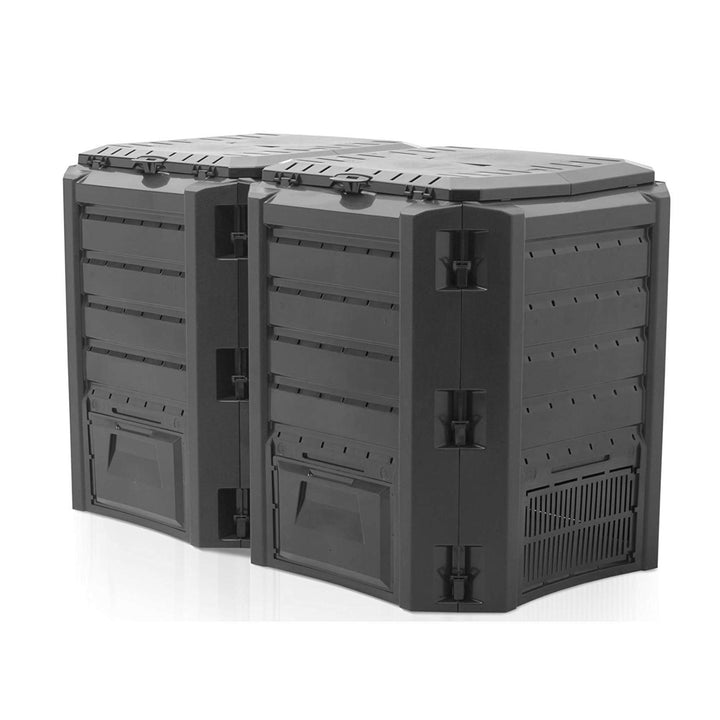 Composteur segmenté double 800L 2 modules Noir COMPOGREEN PROSPERPLAST