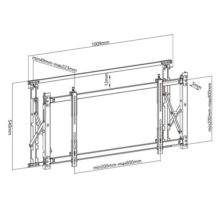 Support mural vidéo pour télévision 46 "-52" 35 kg max VESA 600x400 Maclean MC-845