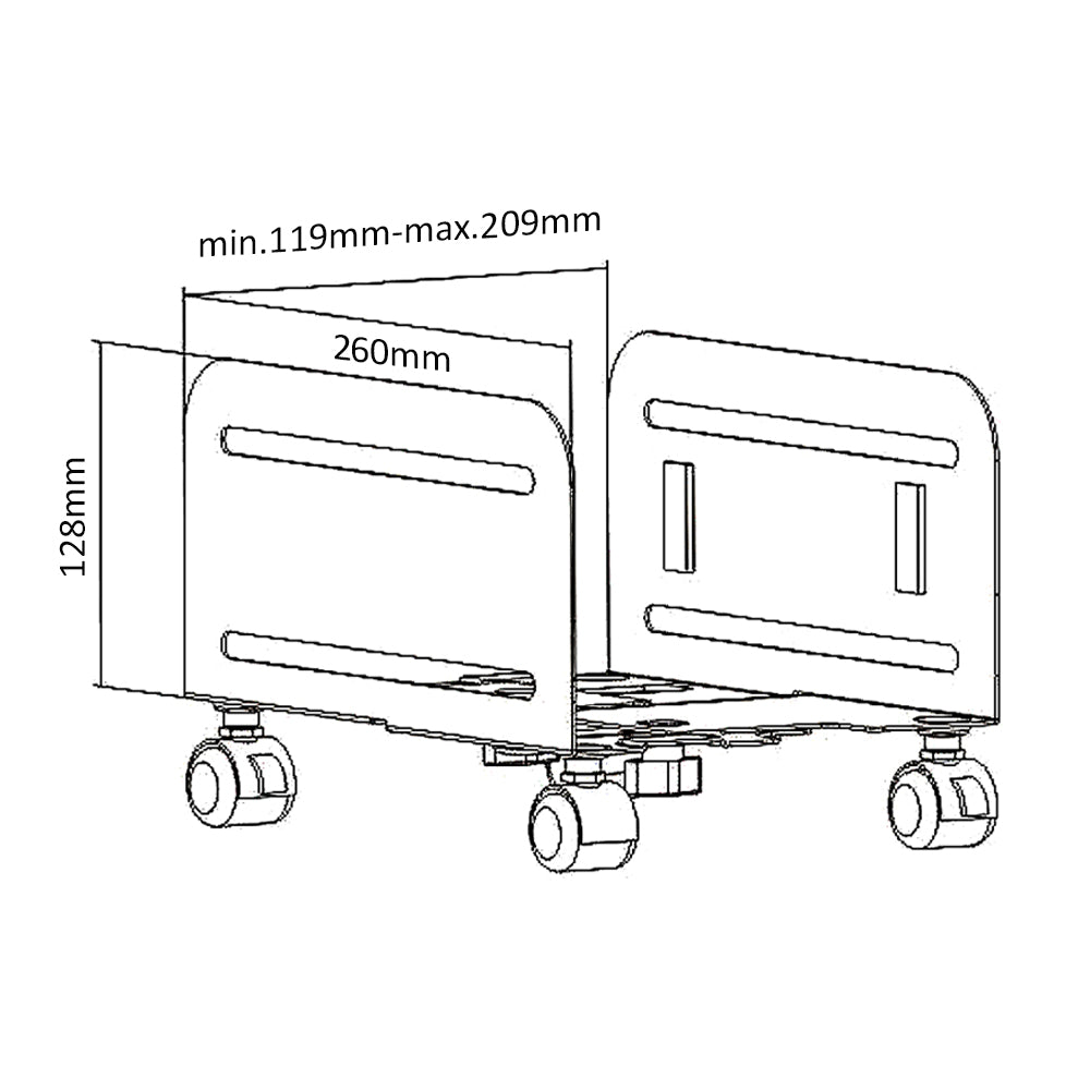 Support informatique universel avec roulettes 10 kg Maclean MC-851