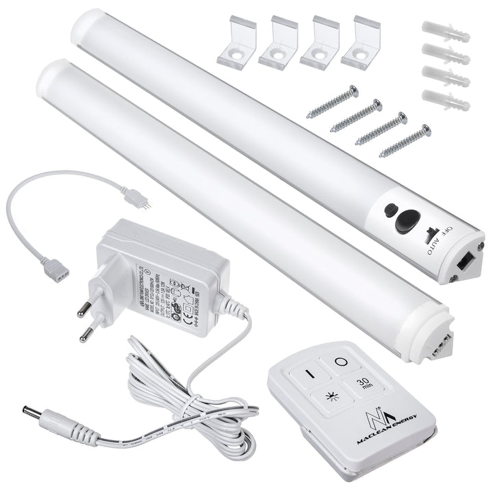 Lampe linéaire à LED sous meuble 2 modules avec télécommande  MacLean Energy MCE245