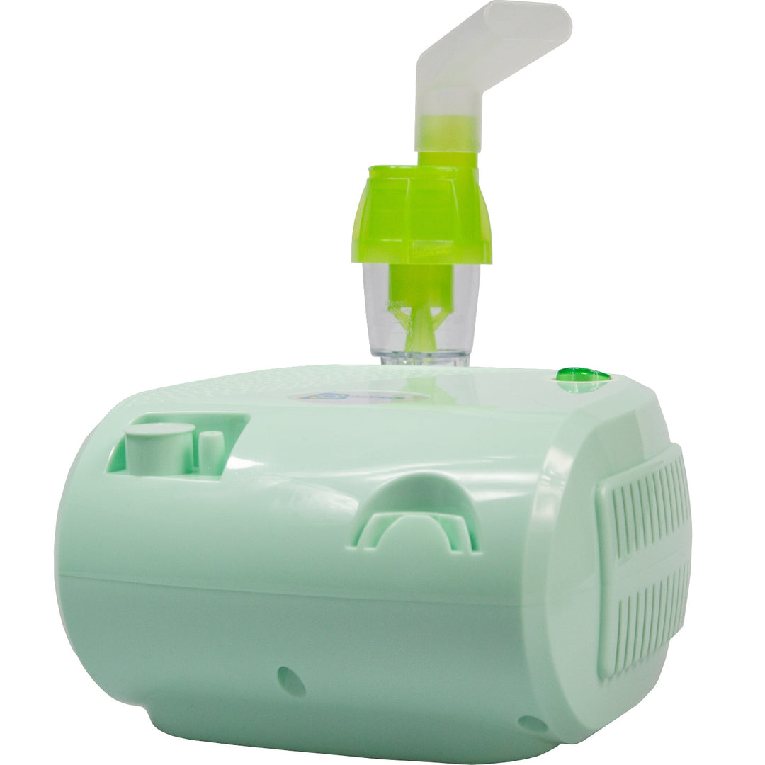 Inhalateur nébuliseur avec filtres, masques et tuyaux vert sac OMNIBUS BR-CN116 B