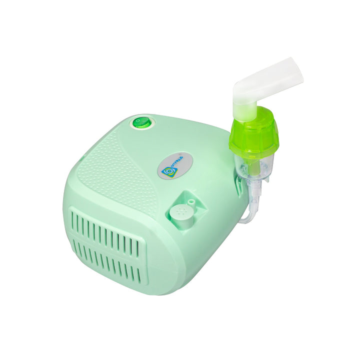 Inhalateur nébuliseur avec filtres, masques et tuyaux vert sac OMNIBUS BR-CN116 B