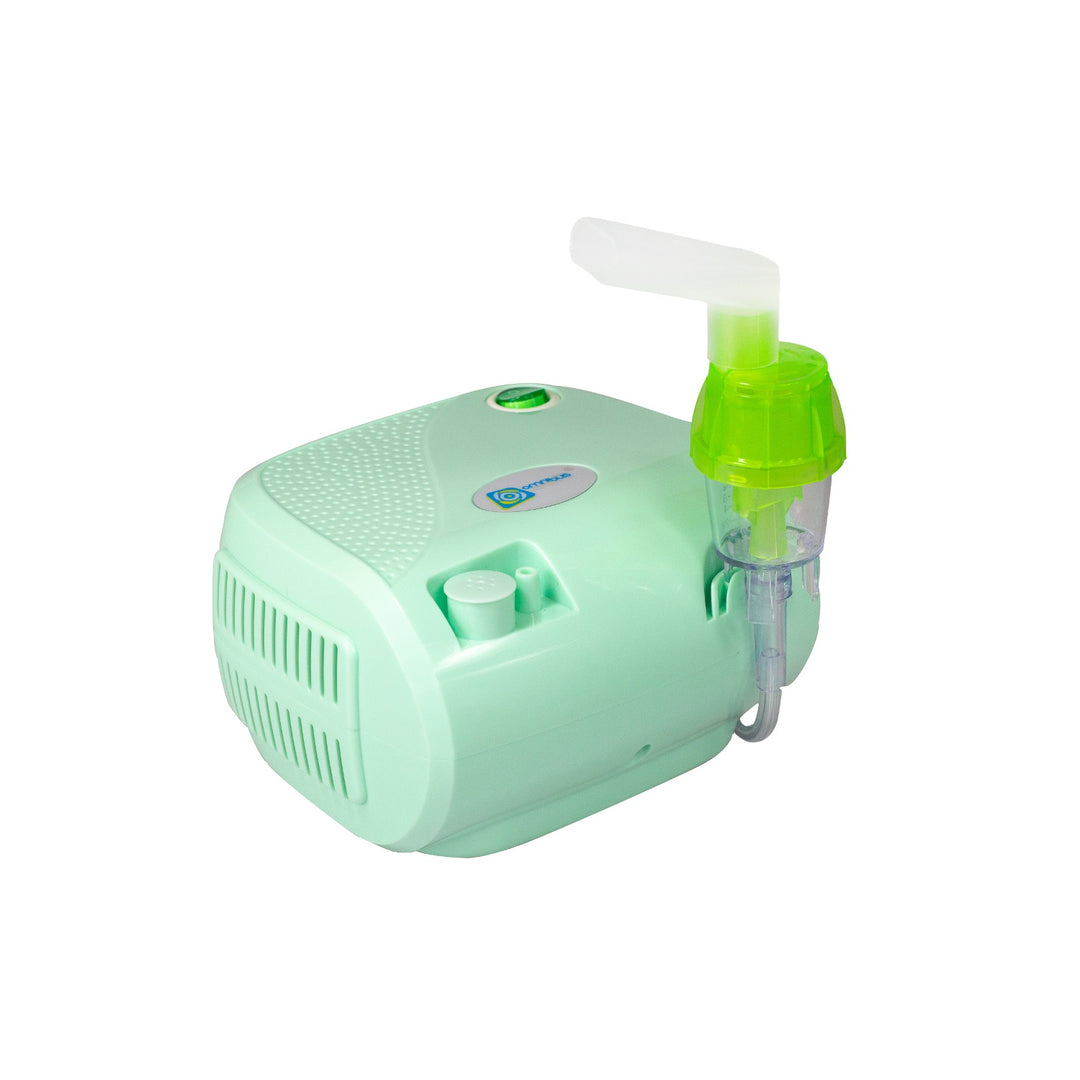 Inhalateur nébuliseur avec filtres, masques et tuyaux vert sac OMNIBUS BR-CN116 B