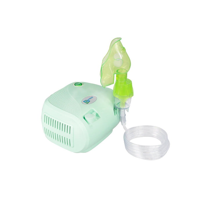 Inhalateur nébuliseur avec filtres, masques et tuyaux vert sac OMNIBUS BR-CN116 B