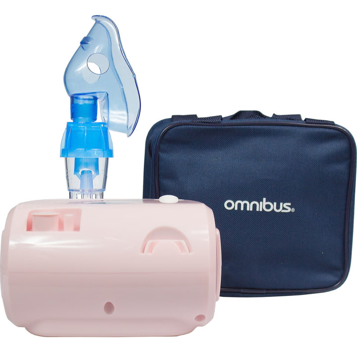 Inhalateur nébuliseur avec masques, tuyaux et filtres rose Omnibus BR-CN116B