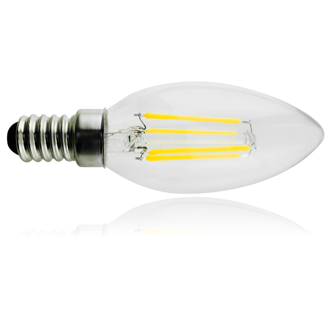 Rétro Edison ampoule à filament LED vintage blanc chaud C37 (E14 4W 400lm)