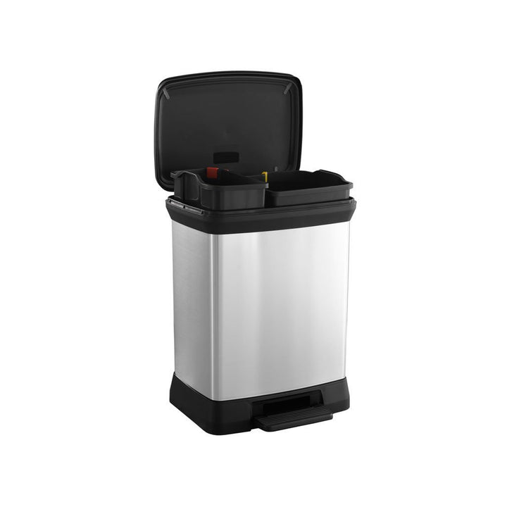Poubelle avec pédale pour ségrégation Curver Deco Bin métallisé 10 + 18L