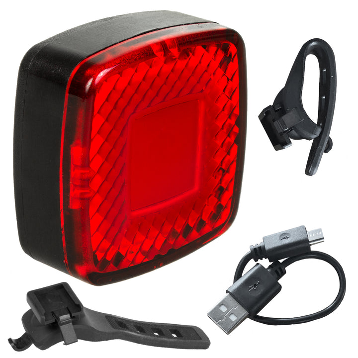 Lampe vélo arrière LED 3 modes Maclean MCE355 37x37x16mm