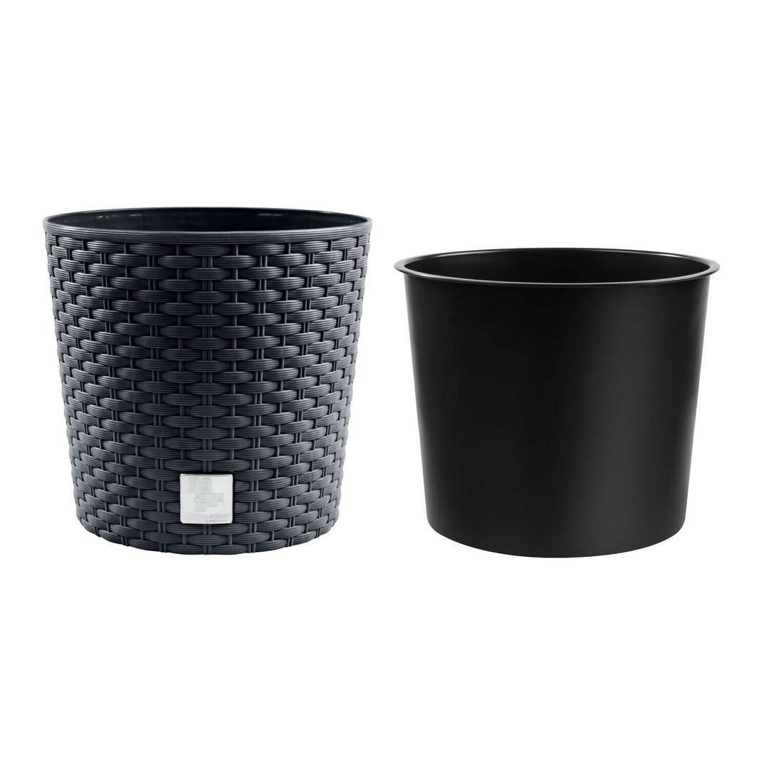 Pot de fleurs avec insert Prosperplast Rato Round DRTUS400L-S433 - anthracite
