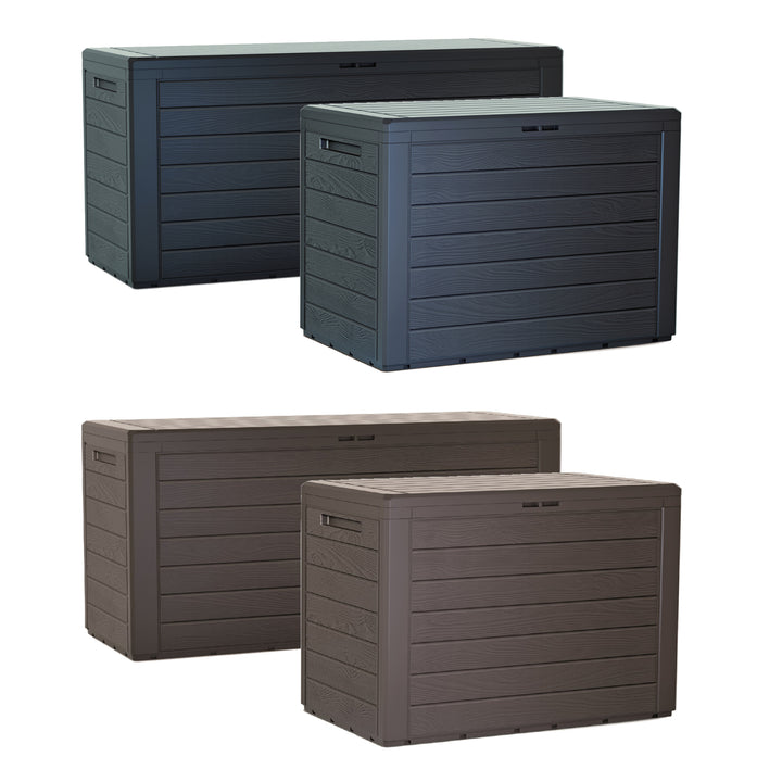 Jardinière Prosperplast Woodebox 190L MBWL190-440U - couleur terre d'ombre (umbra) coffret boite de rangement