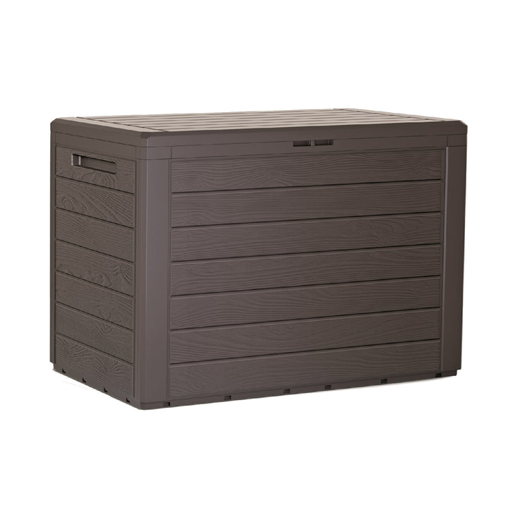 Jardinière Prosperplast Woodebox 190L MBWL190-440U - couleur terre d'ombre (umbra) coffret boite de rangement