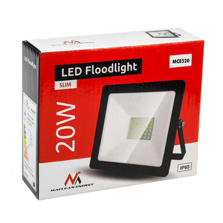 Naświetlacz slim LED 20W, 1600lm Blanc chaud (3000K) Maclean Energy MCE520 WW, IP65, PREMIUM