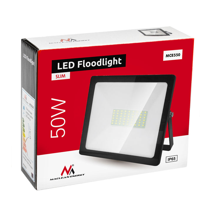 Naświetlacz slim LED 50W, 4000lm Neutral White (4000K) Maclean Energy MCE550 NW, IP65, PREMIUM