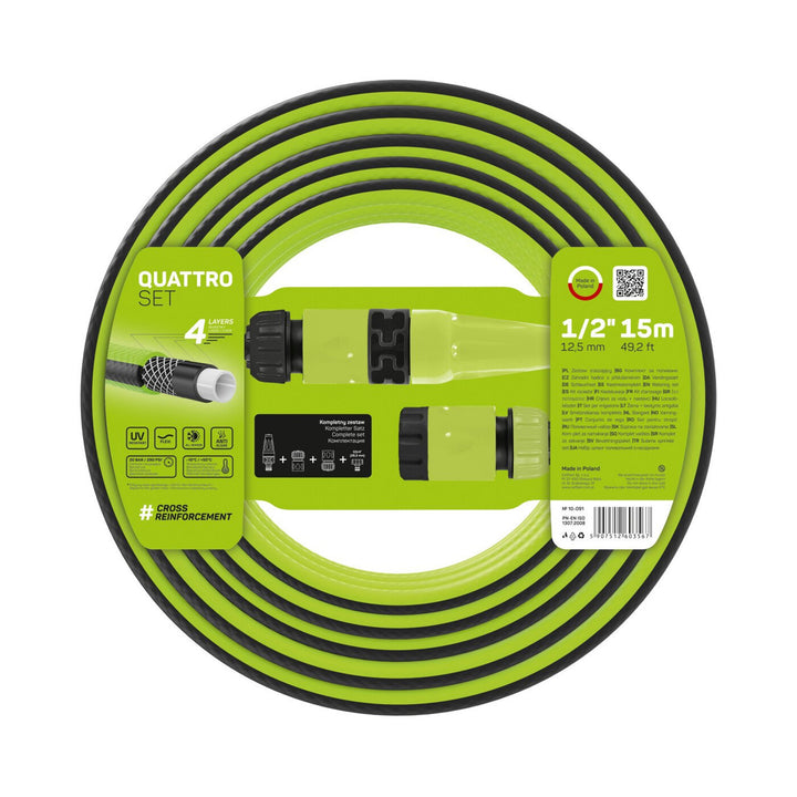 Ensemble de jardin Kit d'arrosage 15m 1/2" Cellfast Quattro tuyau + arroseur et raccords