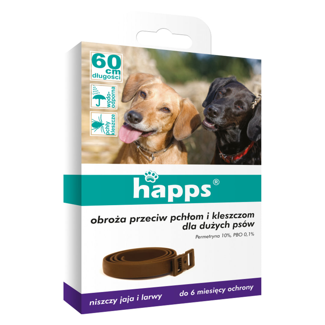 Collier contre les puces et les tiques pour les grands chiens Happs