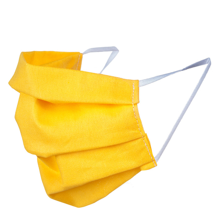 Un masque de protection réutilisable avec un élastique en coton - jaune