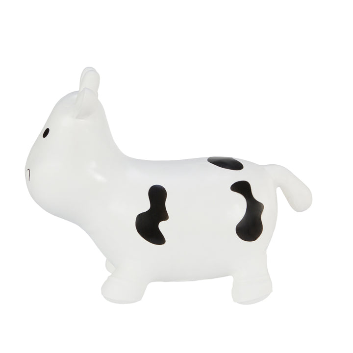 Hoppimals Tootiny Vache Jouet Gonflable à sauter en caoutchouc de Haute qualité Pompe comprise Blanc