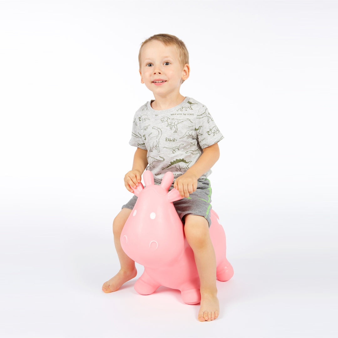 Pull en caoutchouc Hoppimals rose vache - un plaisir énorme et unique de sauter