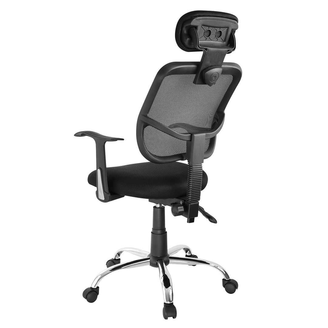 Chaise de bureau noir. Fauteuil de bureau pivotant avec appui-tête et hauteur d'assise réglables ErgoOffice