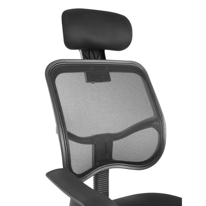 Chaise de bureau noir. Fauteuil de bureau pivotant avec appui-tête et hauteur d'assise réglables ErgoOffice