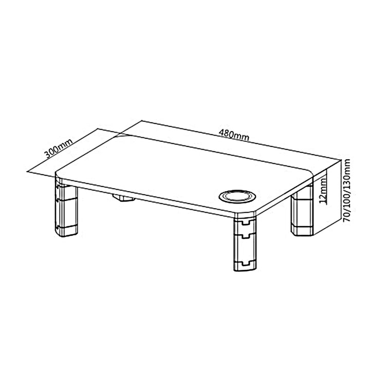 Support d'écran réglable en hauteur avec recharge sans fil Qi Monitor Stand 17"~32" jusqu'à max. 20kg Chargeur à induction