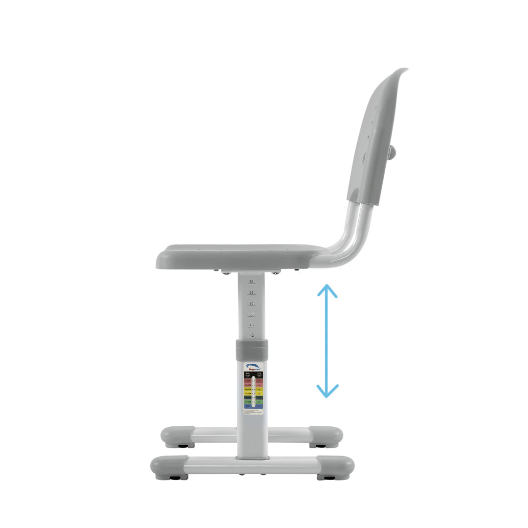 Bureau ergonomique pour enfants avec chaise et tiroir Table d'école pour enfants jusqu'à 75kg Bureau d'écolier réglable en hauteur et inclinable